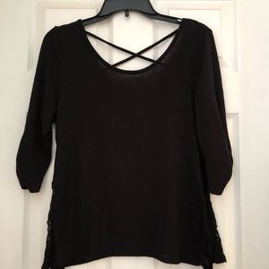 IZ Byer Black 3/4 Sleeve with Lace sides